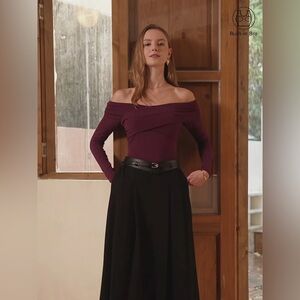 NWT OGL Plum Berry Purple Light Warm Criss Cross Off-Shoulder Brami Top